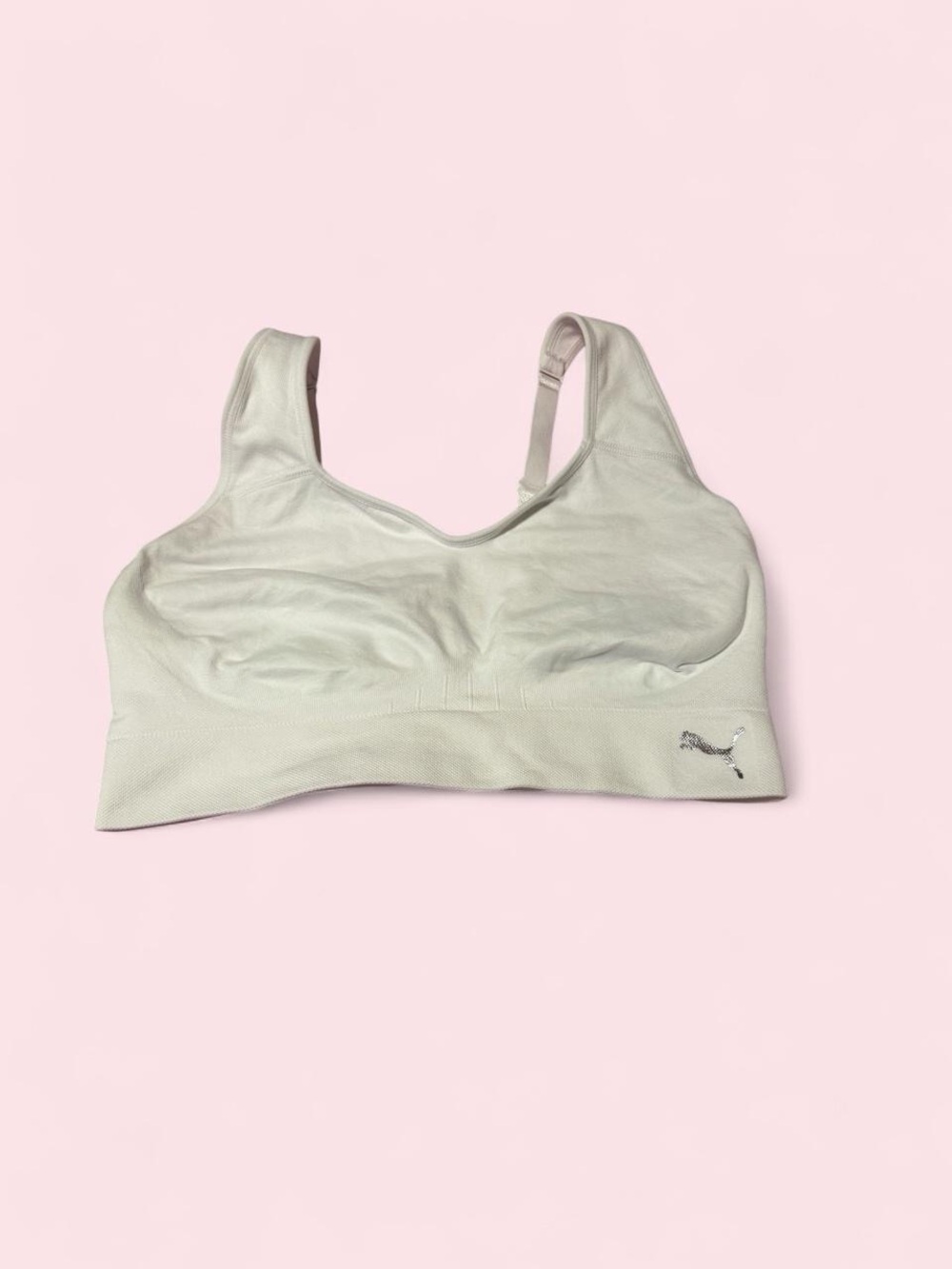 Puma Seamless Light Gray/Off-White Sports Bra